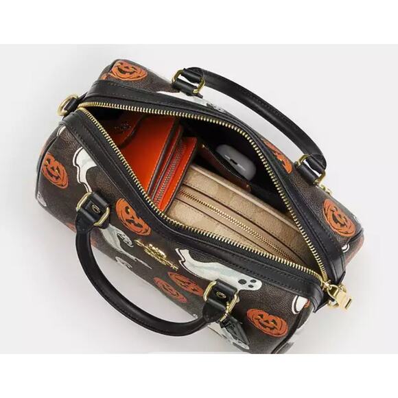 Rowan Satchel Bag In Signature Canvas Halloween - Picture 5 of 13
